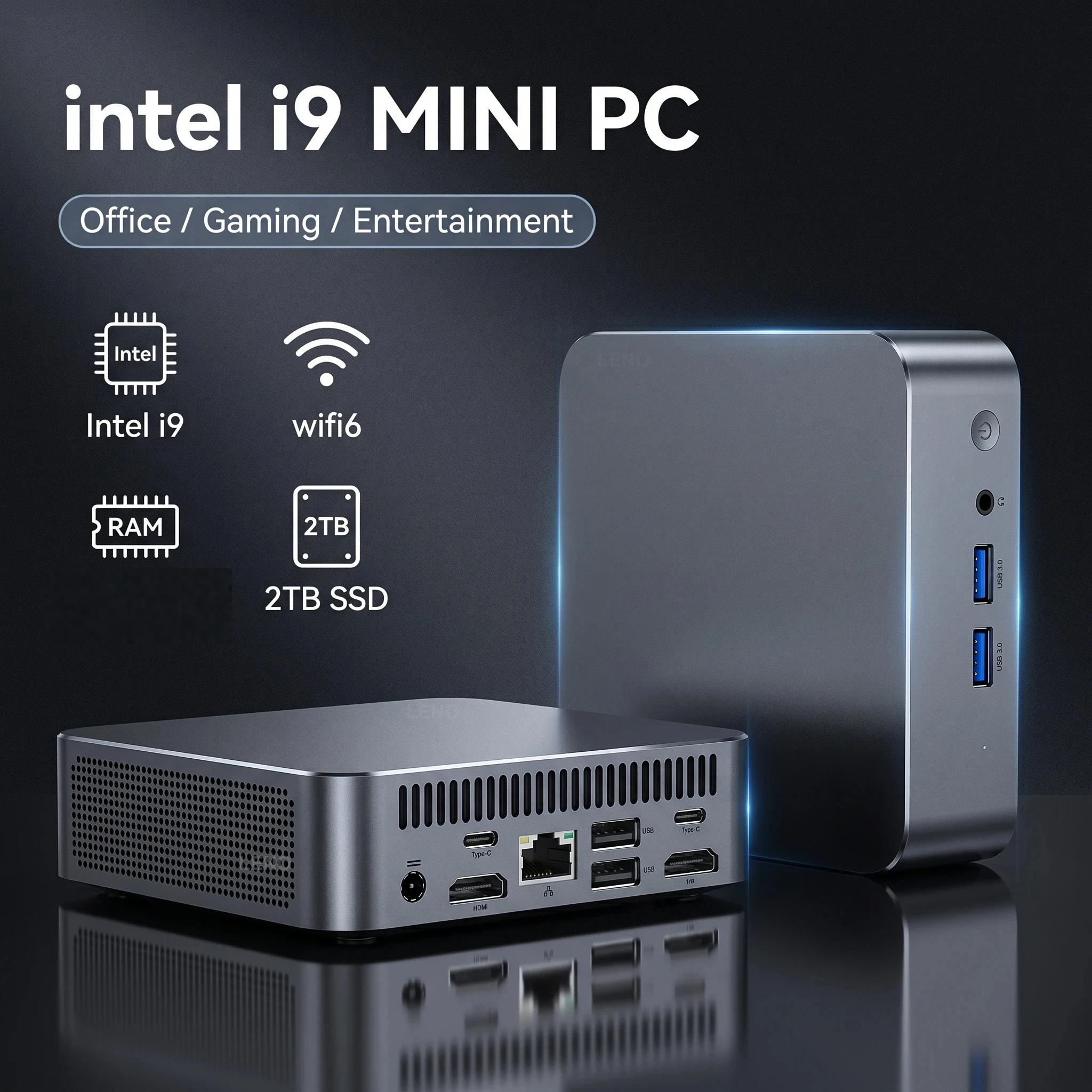 2026 Mini PC Intel Core i9 10980HK Windows 11 16GB RAM DDR4 1TB SSD WIFI 6 BT5.2 4K HD Desktop Computer Gaming Pc Gamer