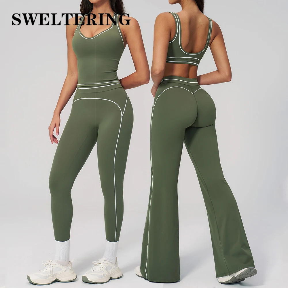 Ensemble de yoga 2 pièces pour femme, tenue de sport, vêtements de gym, ensemble soutien-gorge de sport et pantalon de course, vêtements de yoga et de sport pour femme
