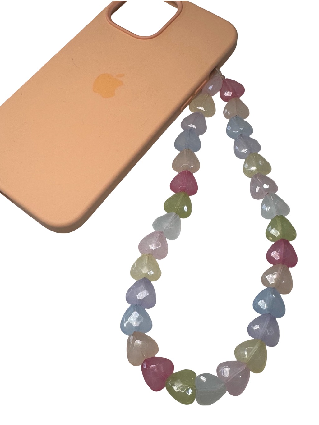 Urban Outfitters Cell Phones & Accessories | Urban Outfitters Pastel Heart Bead Phone Charm Wrist Strap | Color: Orange/Pink | Size: Os