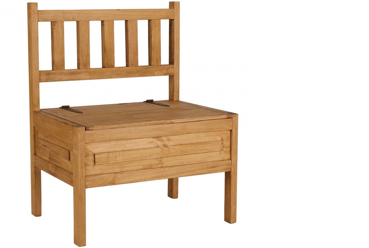 Eck-Bank-Element Truhenbank 70cm - anbaubar - Pinie massiv - Landhaus - montiert