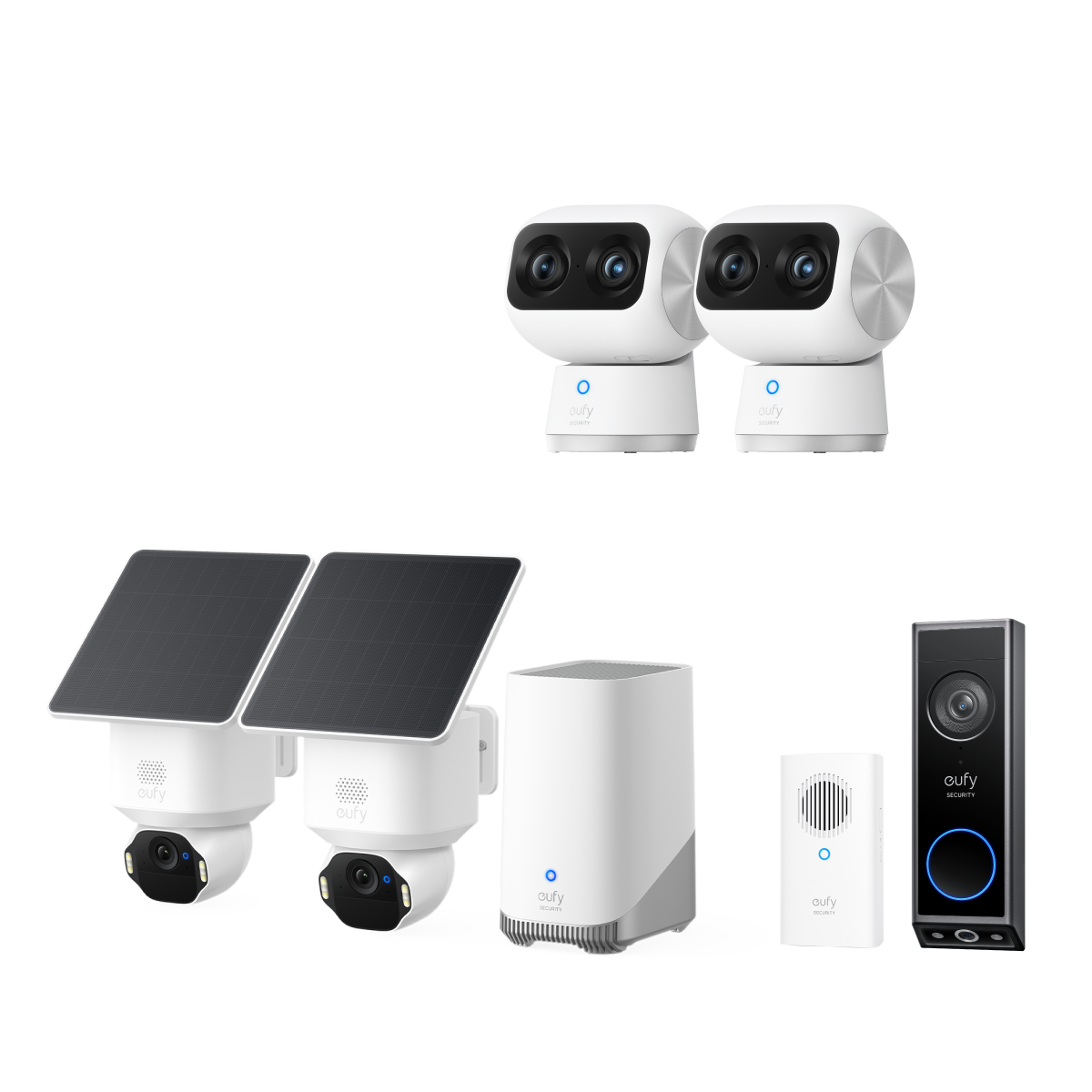 Anker eufy SoloCam E42 2-Kamera-Kit mit Innenkamera S350 2 und Flutlichtkamera E340 + Zusatzklingel Image