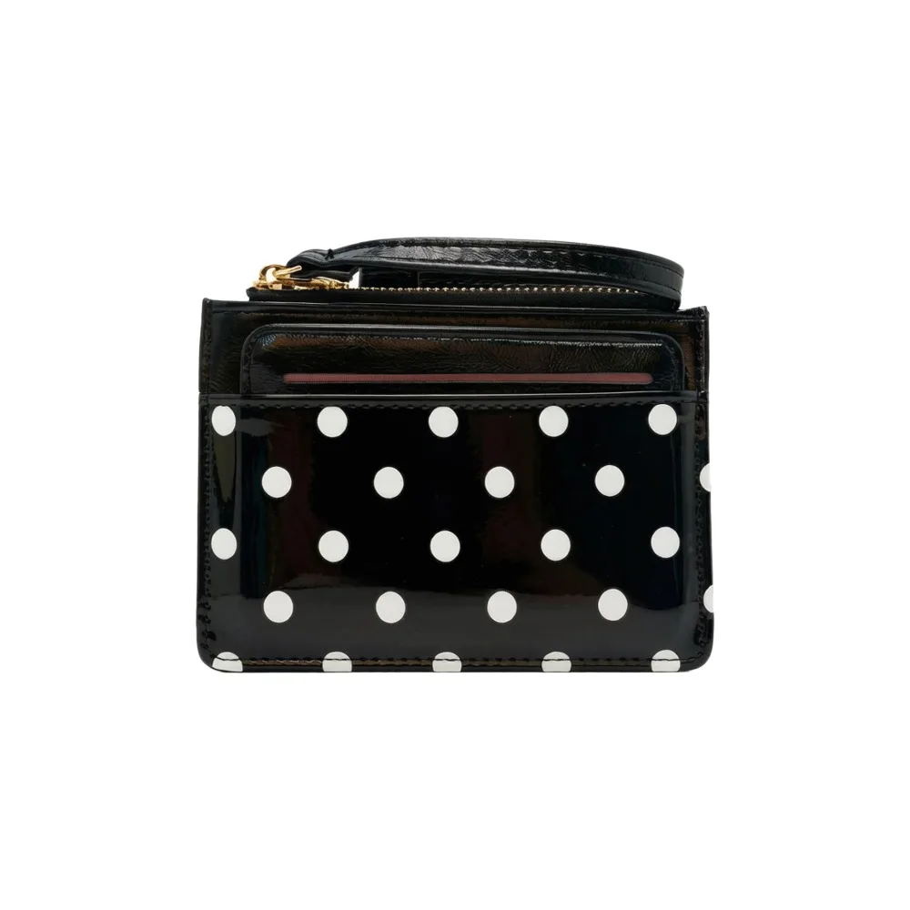 Nouvelle bourse à monnaie en PU à pois, porte-cartes multiples, petite bourse à monnaie avec dragonne, fermeture éclair, porte-cartes pour femme