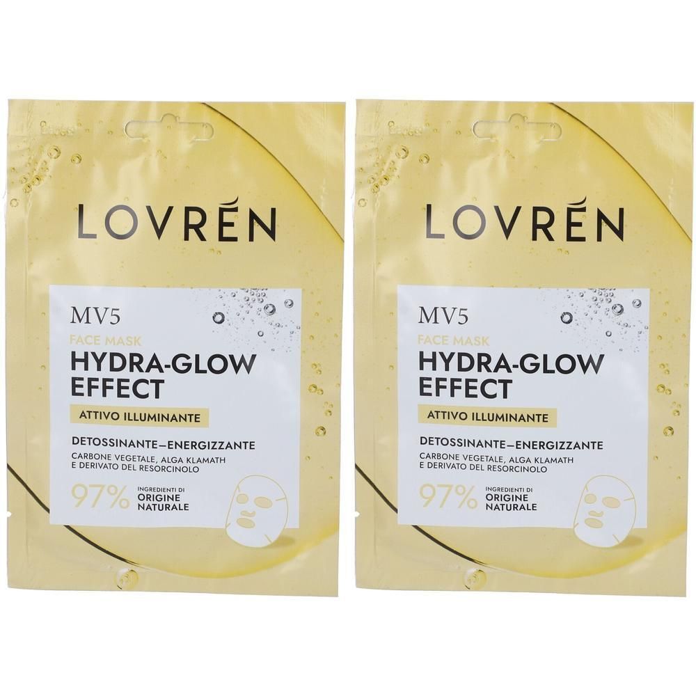 Lovren MV5 Hydra-Glow Effect Maschera Viso Illuminante 2x1 pz Gocce or