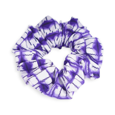 Tinted Beauty,'Purple & White Abstract Patterned 100% Cotton Scrunchie'