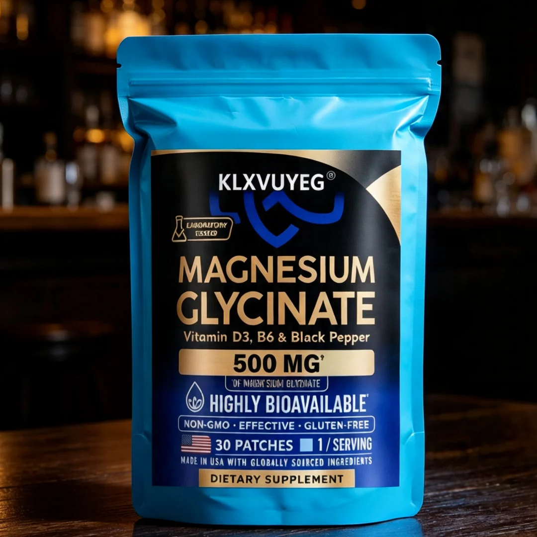 Magnesium Glycinate 500mg - Chelated Supplement - 98% High Absorption - Supports Sleep, Muscle & Heart Health - 30 Patches