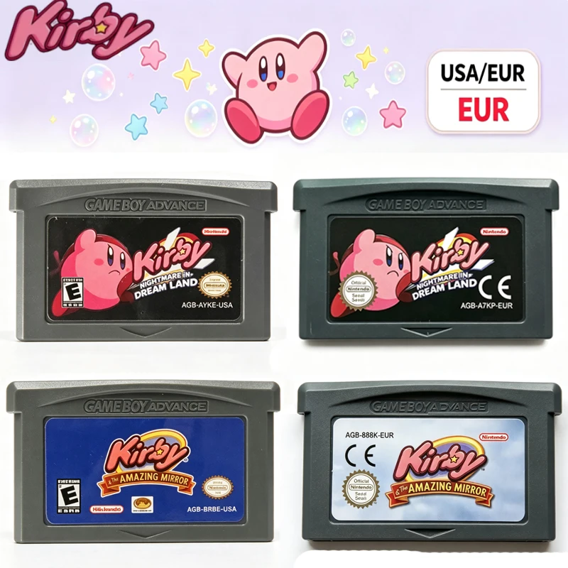 Kirby 32-Bit Game Card GBA Game Video Game Cartridge Console Card Emerald Amazing Mirror Dream Land Classic Game Collection