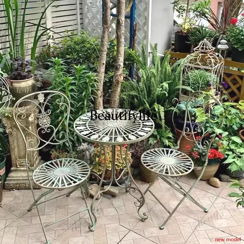 Ensembles de meubles de jardin naturels en métal, mobilier de patio design, gazebo extérieur, mobilier de jardin Giardino Arredo