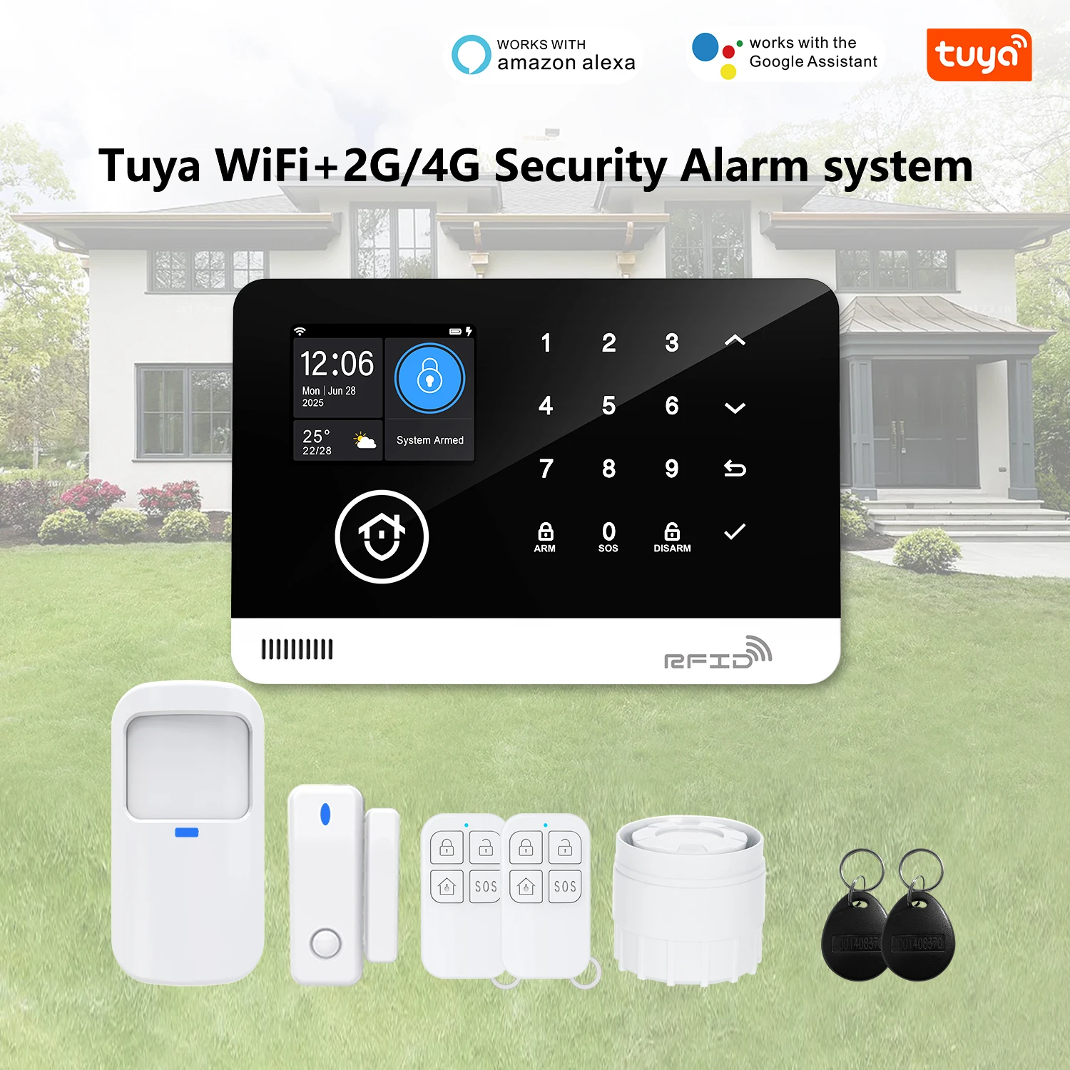 Kit de sécurité antivol intelligent TUGARD WiFi 2G GSM 4G compatible avec Tuya Smart Life, alarme sans fil pour maison et entreprise, surveillance à distance par téléphone portable, capteurs de