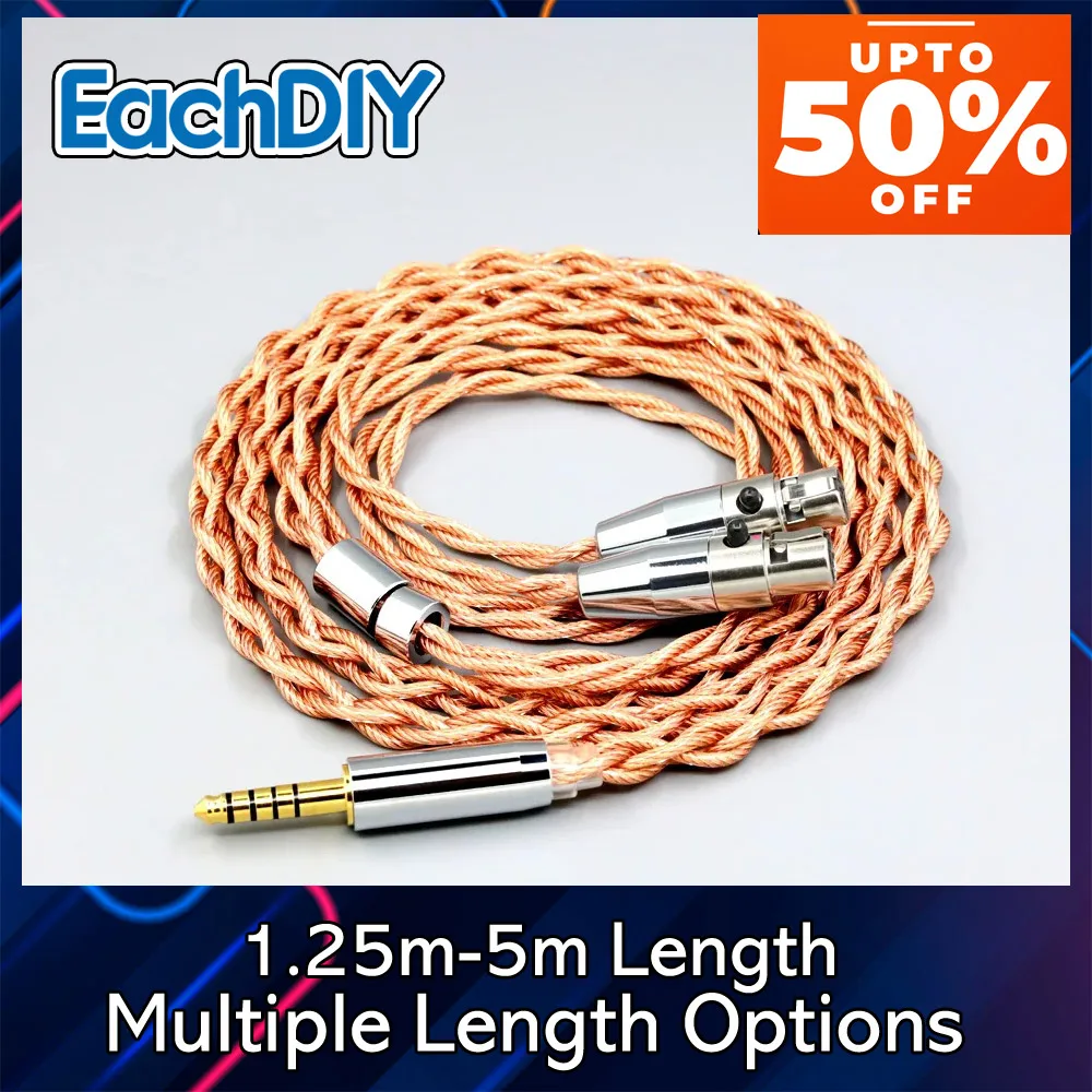 Mixed 7N OCC Graphene Shielding Coaxial Earphone Cable For Audeze LCD-3 LCD-2 LCD-X LCD-XC LCD-4z LCD-MX4 LCD-GX LCD-24 7774