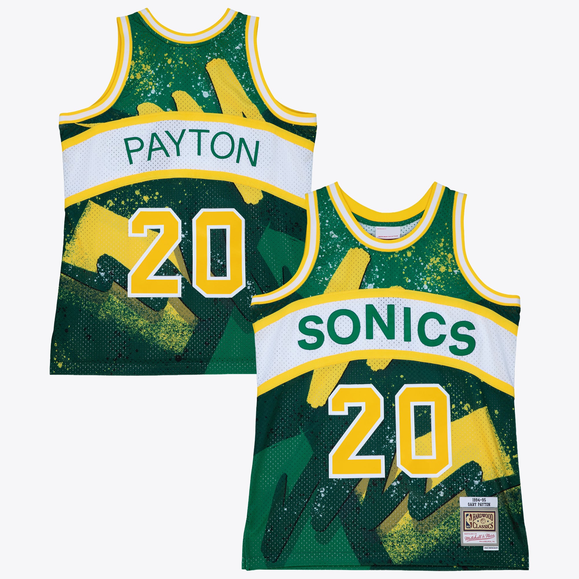 Maillot vert Mitchell & Ness Gary Payton des Seattle Supersonics (1994) - Hyper Hoops Swingman - Homme Taille: M