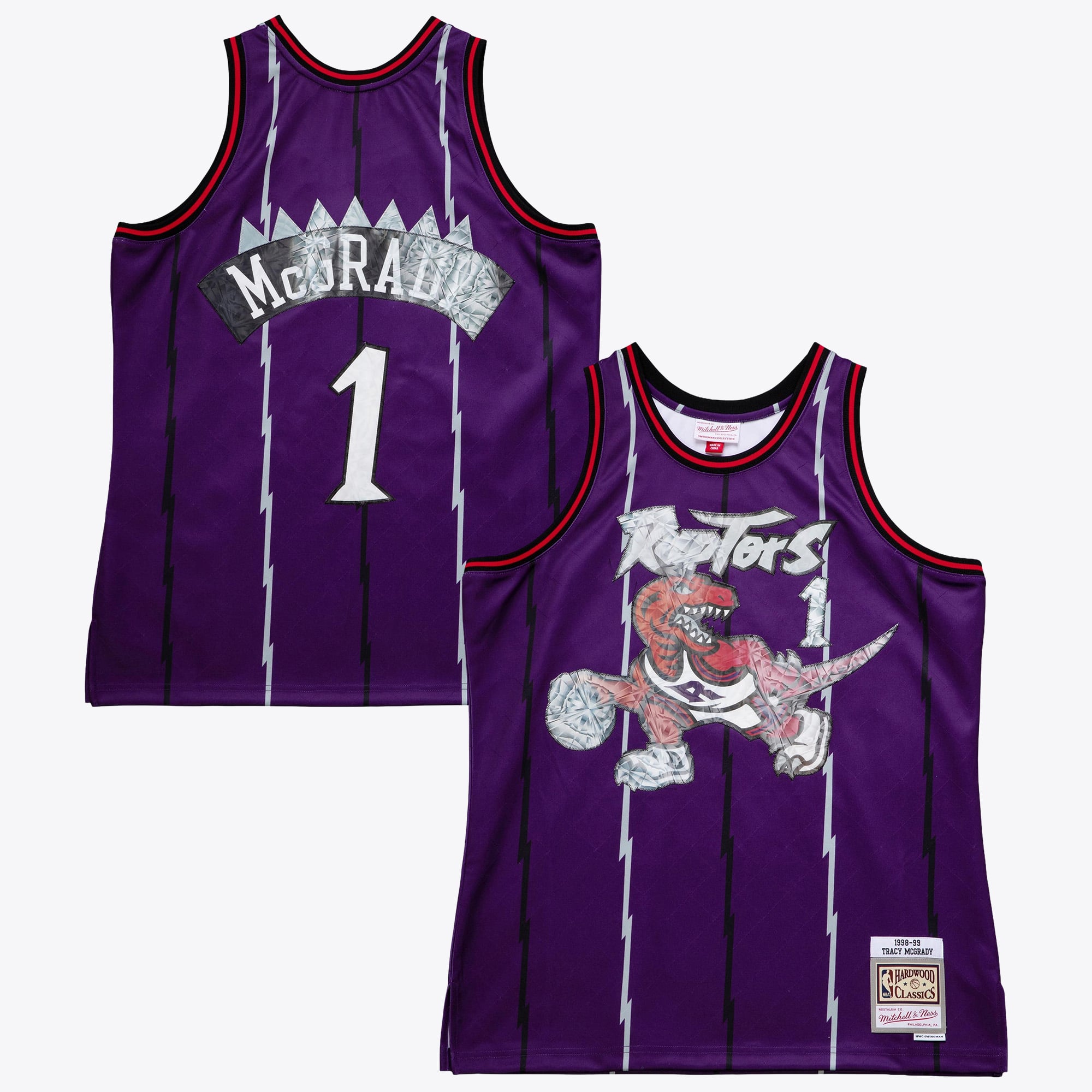 Maillot Swingman 75th Anniversary Toronto Raptors Mitchell & Ness Tracy McGrady 1998 – Violet - Homme Taille: 2XL