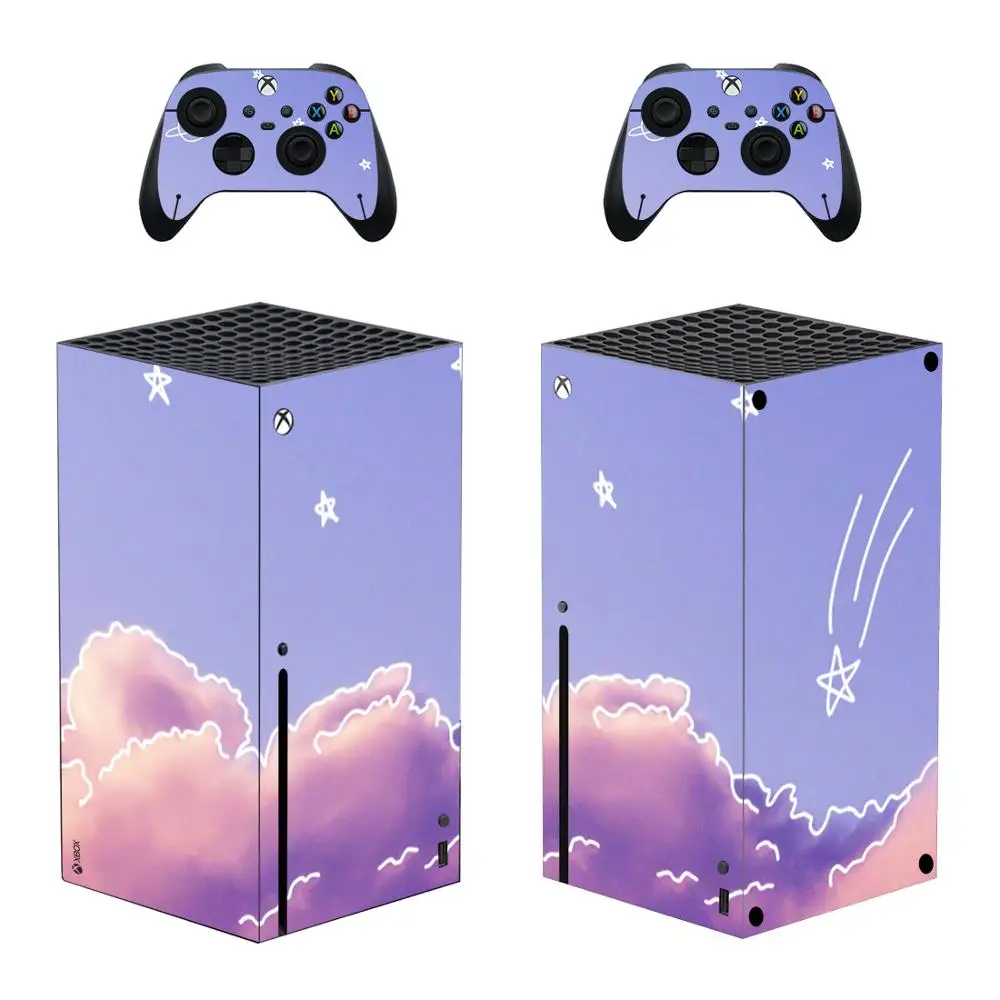 Starry Sky Star Moon Skin Sticker Decal Cover for Xbox Series X Console and 2 Controllers Xbox Series X Skin Sticker Vinyl