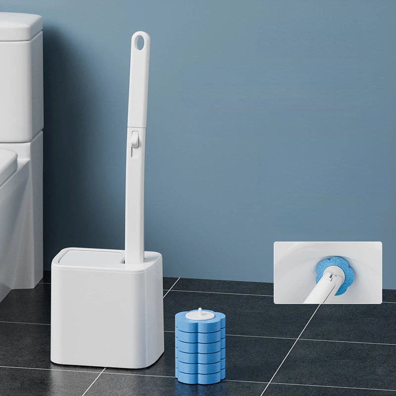 Einweg-Toiletten bürste austauschbare Wand-Langgriff-Toilettenbürsten-Reinigungs werkzeuge WC-Bad zubehör