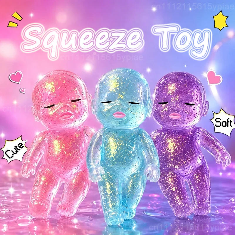 Anti-Stress-Quetschspielzeug in niedlicher Babyform, Stressabbau-Spielzeug, glänzendes, dehnbares, langsam aufsteigendes Baby-Spielzeug als Geschenk für Freunde, neu.