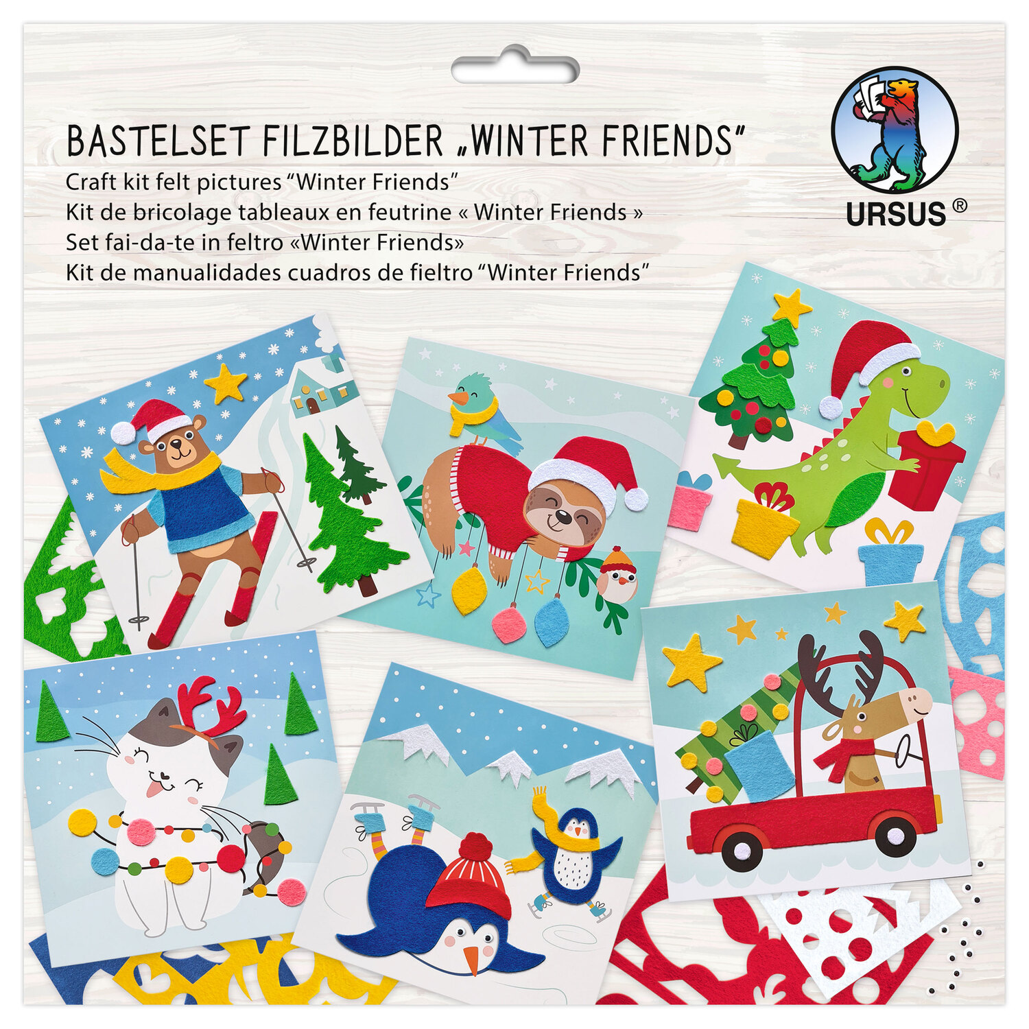 Ursus Kit créatif feutrine "Winter Friends", lot de 6