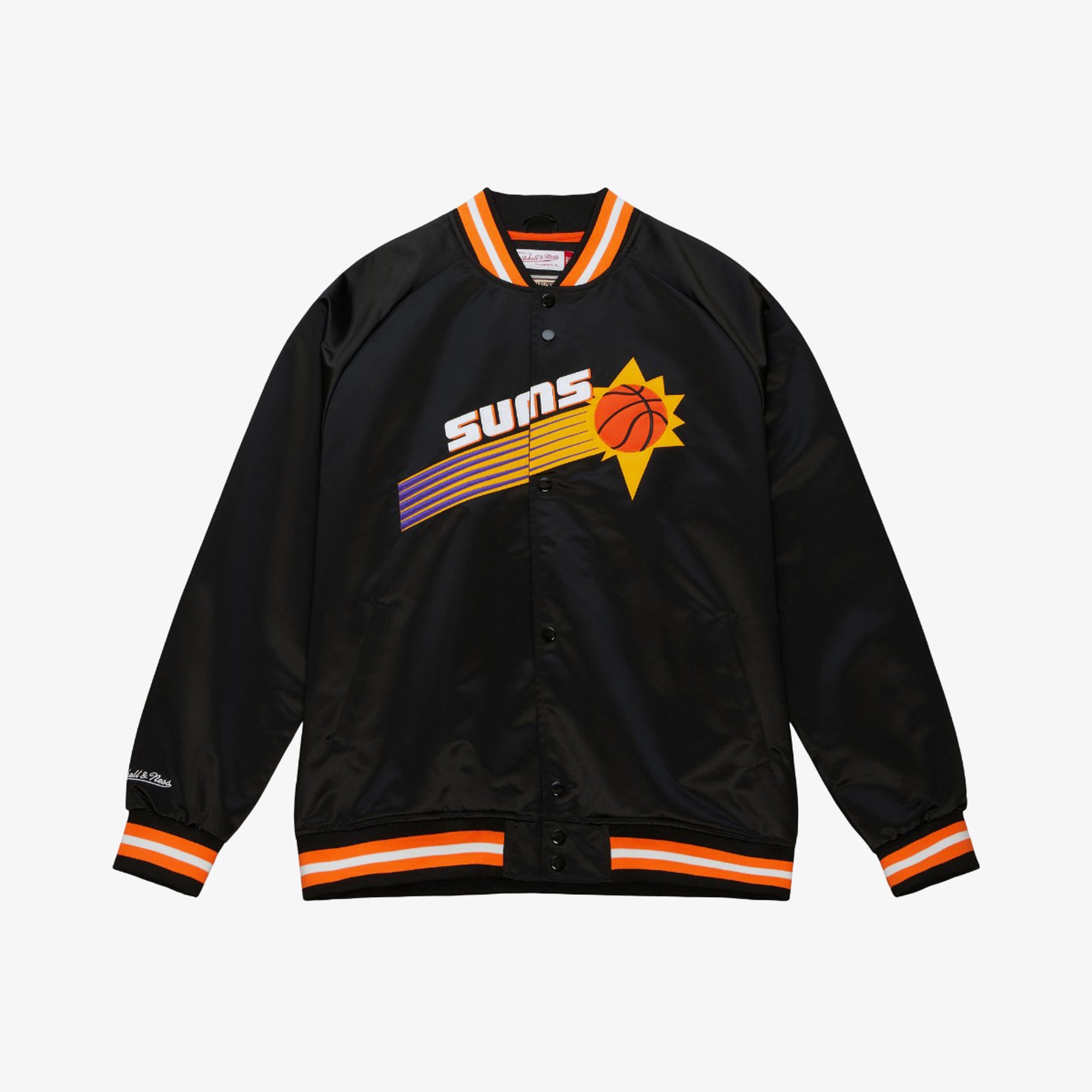 Phoenix Suns Mitchell & Ness Leichte Satinjacke – Schwarz – Herren