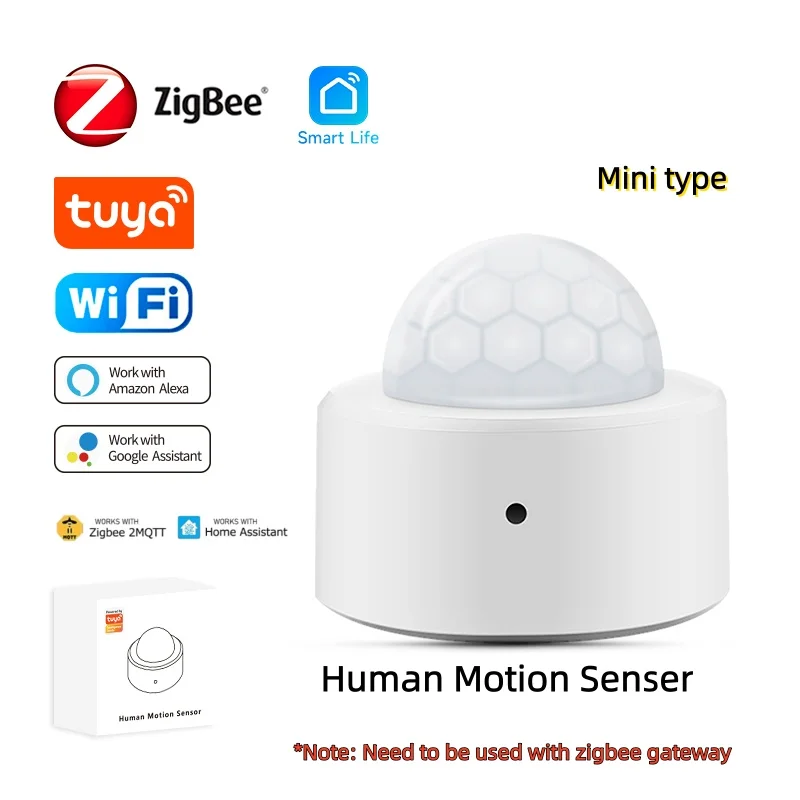 Mini Zigbee 3.0 Bewegungsmelder, Tuya APP-Steuerung, Intelligenter PIR-Detektor für die Haussicherheit, Kompatibel mit Home Assistant über 2MQTT