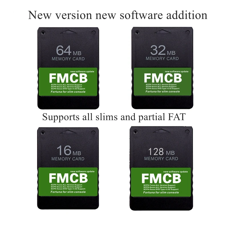 PS2 FMCB Funtuna Slims FMCB Fortuna Card New Software Update OPLv1.2.0 MX4 Program McBoot for Ps2 Slims Consoles
