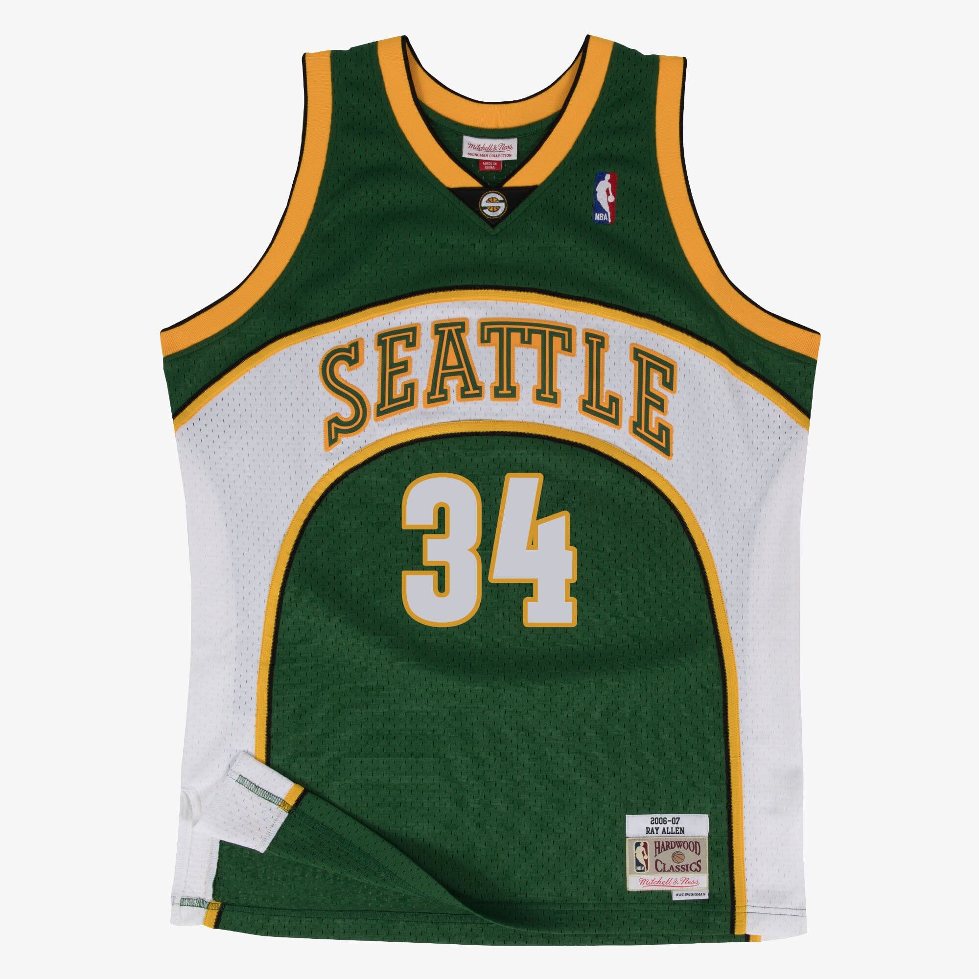 Maillot Swingman Mitchell & Ness des Seattle Supersonics (Maillot Ray Allen, 2006-07) - Homme Taille: L