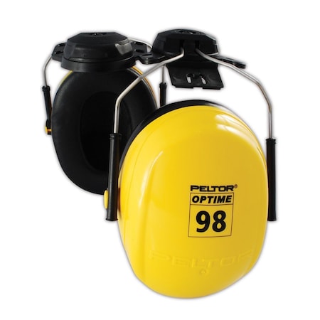 3M PELTOR 10093045080936 Optime Cap Mounted Ear Muffs, Black, Yellow