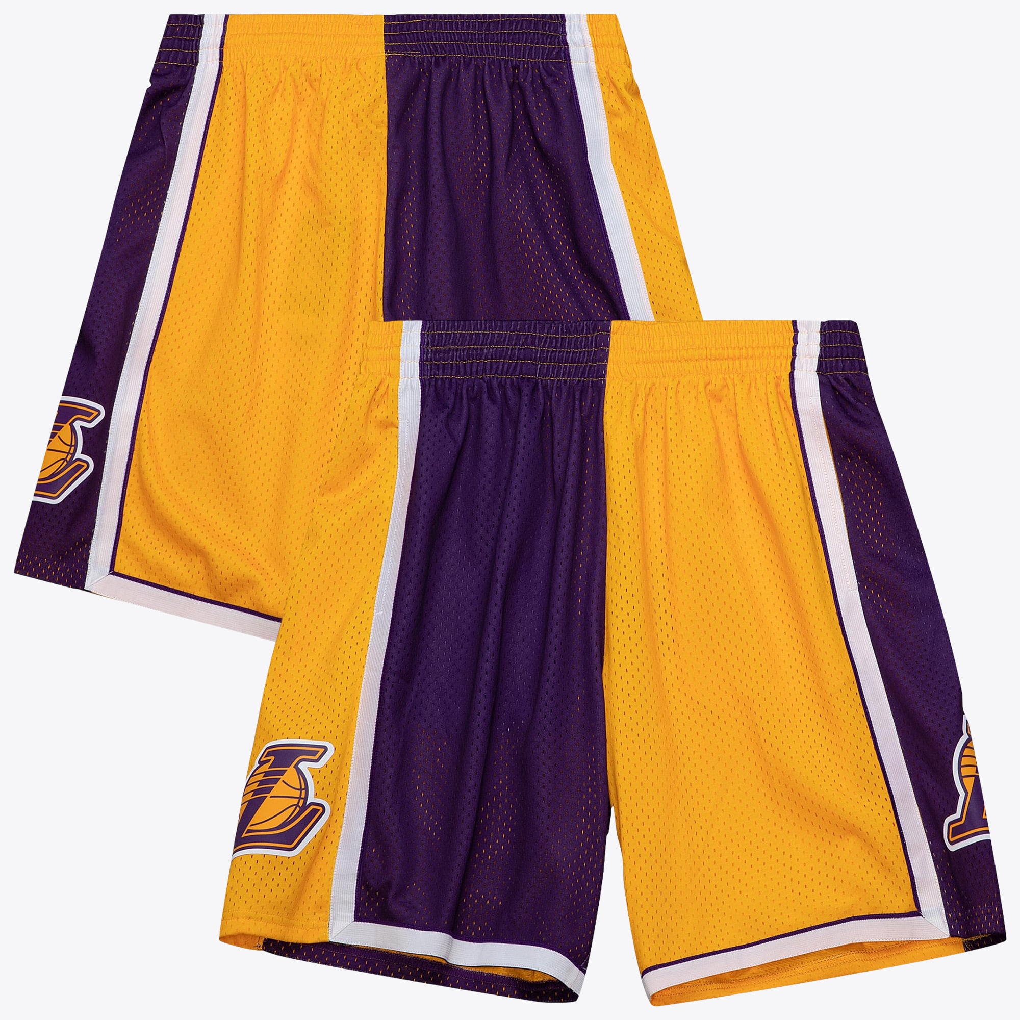 Short Swingman Split Los Angeles Lakers Mitchell & Ness 2009 – Violet/Jaune – Homme - Homme Taille: XL