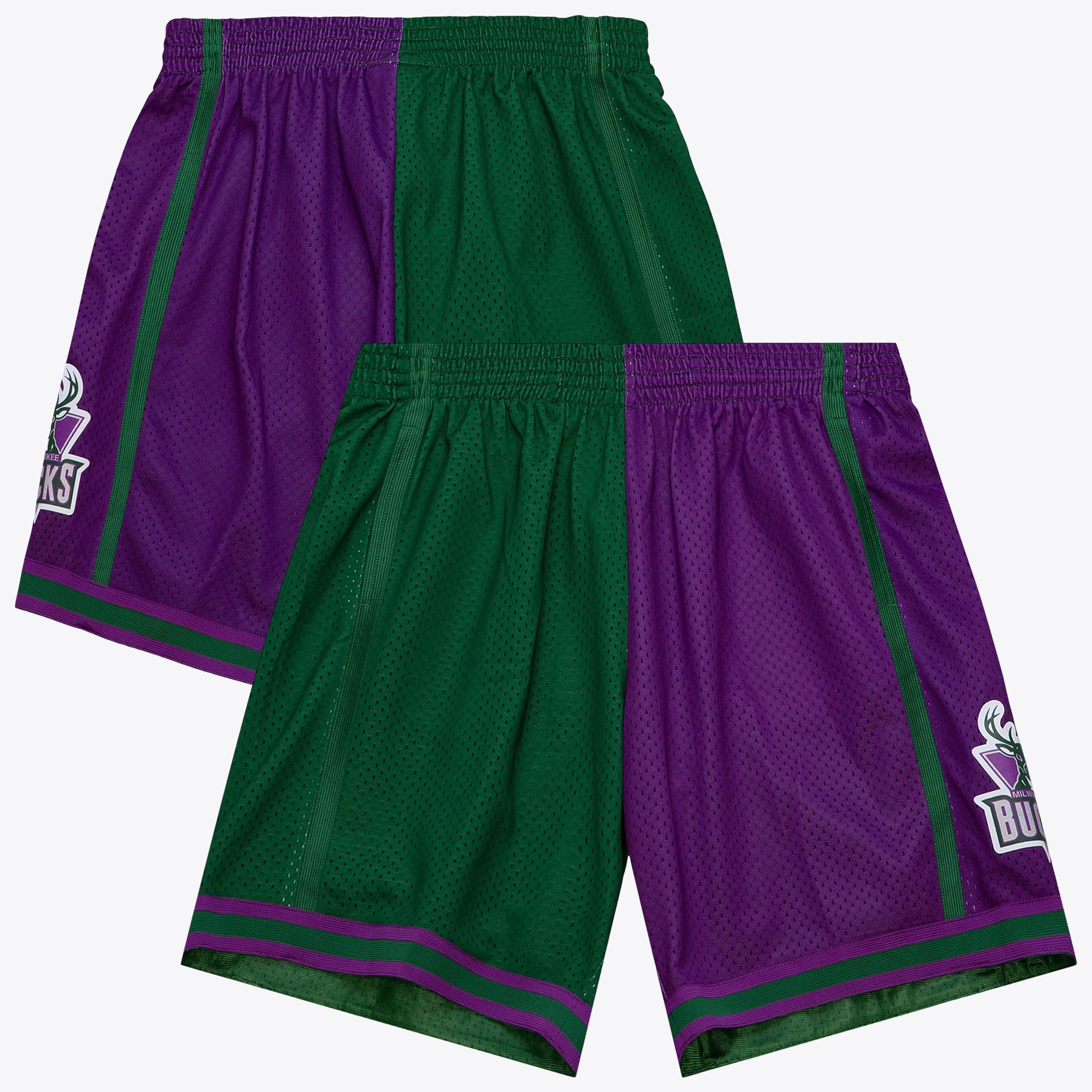 Short Milwaukee Bucks Mitchell & Ness 1996 Split Swingman - Vert/Violet - Homme - Homme Taille: XL
