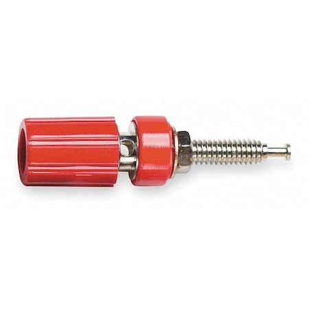 POMONA ELECTRONICS 3760-2 BindingPost,Red,2500V,15A,Brass,13/4in