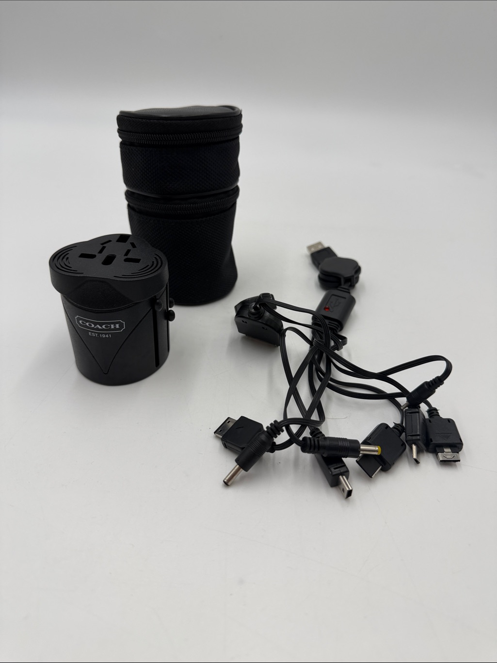Coach Cell Phones & Accessories | Coach Black Universal Travel Charger With Multi-Connector Cable | Color: Black | Size: Os