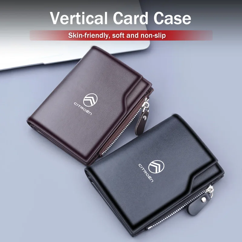 Porte-cartes de crédit pour voiture, portefeuille pour permis de conduire, sac à monnaie et pièces de monnaie pour Citroën C4 C3 C5 C1 C2 VTS Berlingo Celysee Xsara