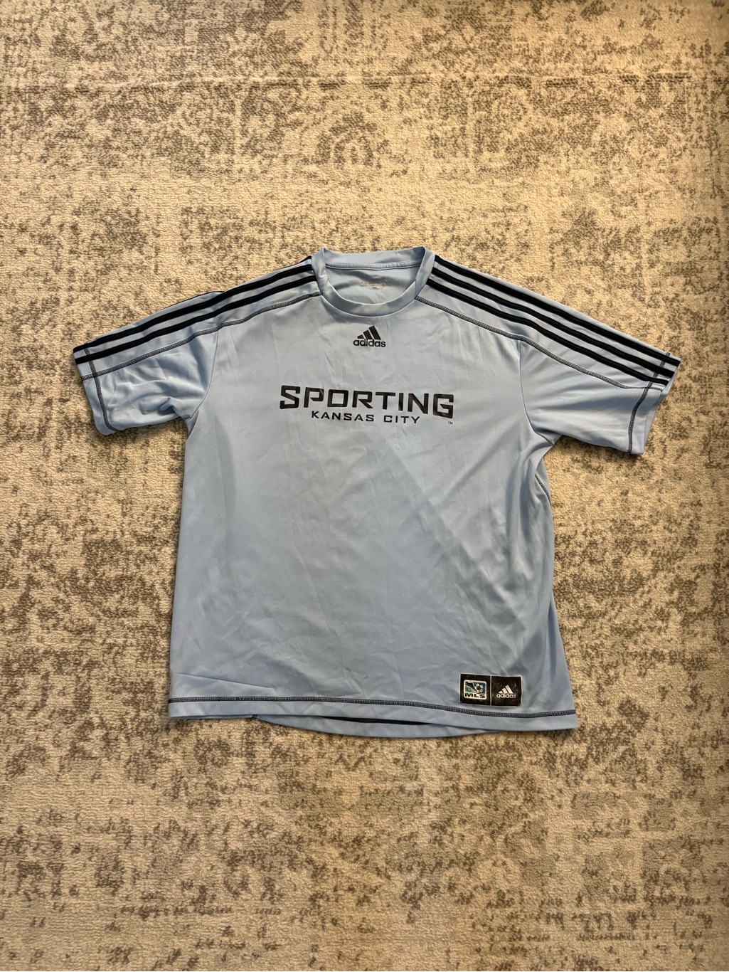 Adidas Shirts | Adidas Sporting Kansas City Light Blue Soccer Jersey Size Large | Color: Blue | Size: L