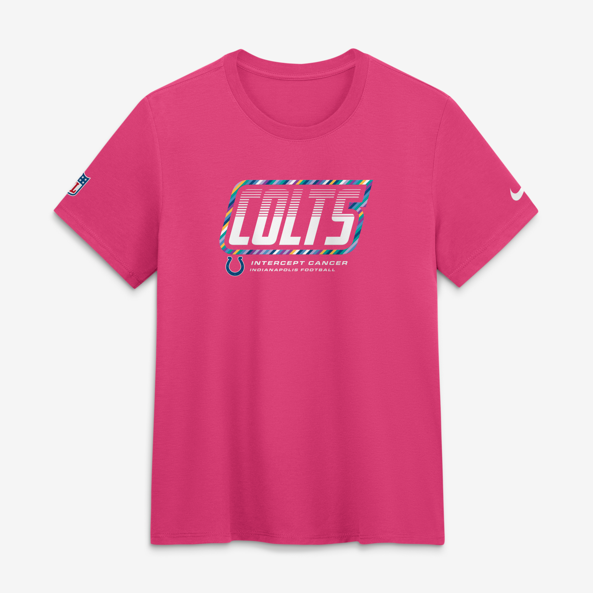 Nike Damen-T-Shirt in Pink mit Indianapolis Colts-Motiv (NFL Crucial Catch, Tri-Blend Dri-FIT, 2026)
