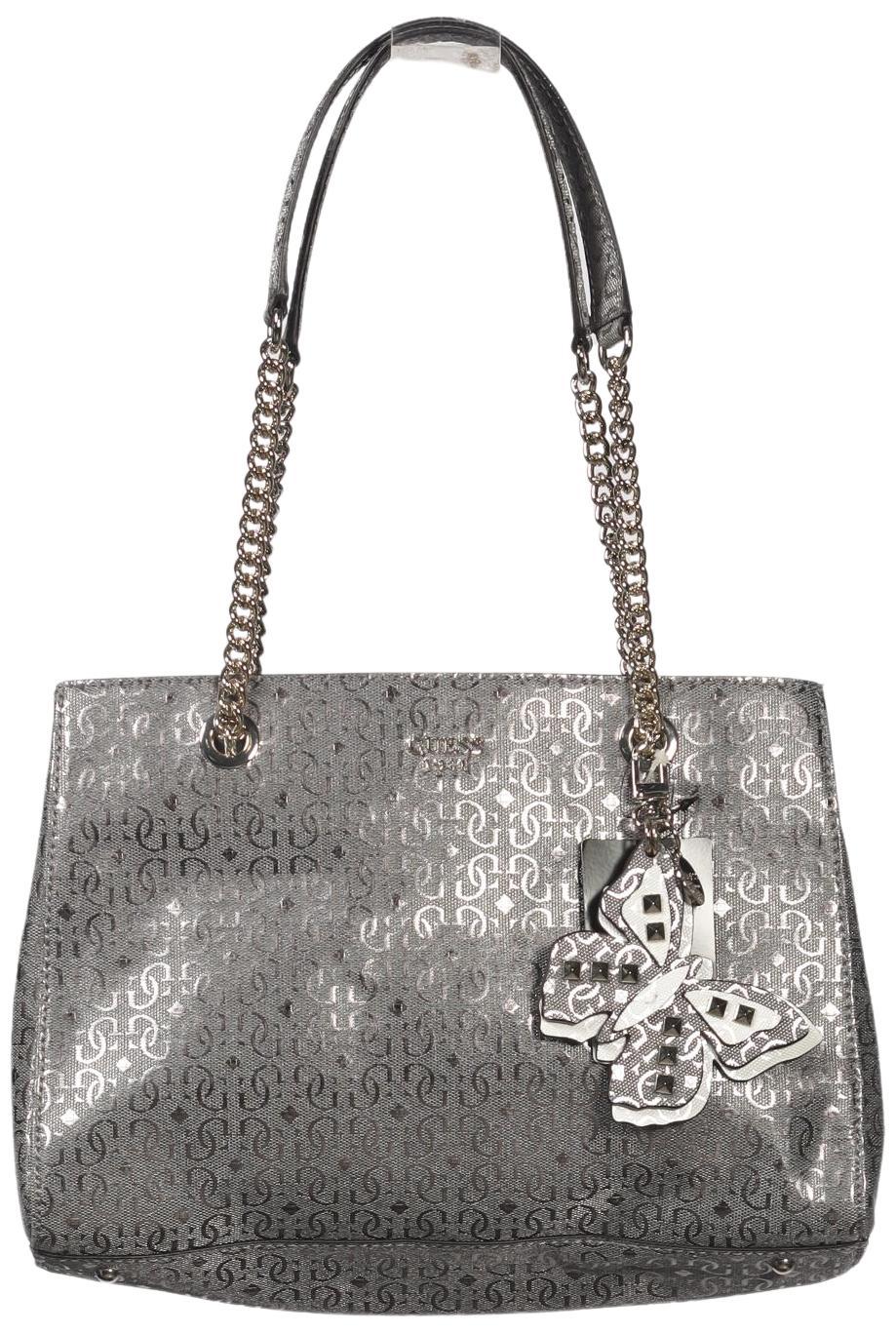Guess Damen Handtasche gross, Gr. , Silber, Kunstleder