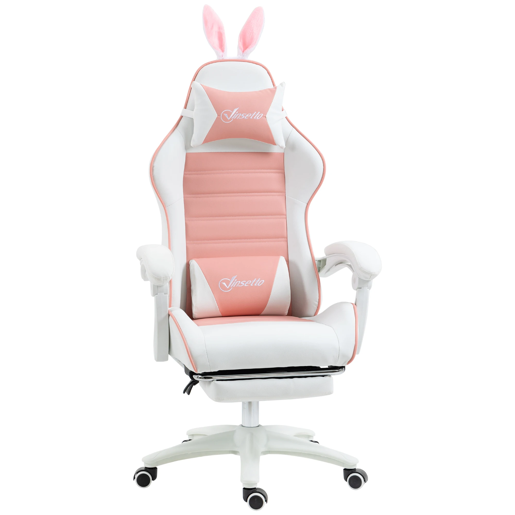 Stuhl Vinsetto Gaming-Sessel, Gamer-Sessel, ergonomischer Schreibtischstuhl mit niedriger Rückenlehne, höhenverstellbar, neigbare Rückenlehne