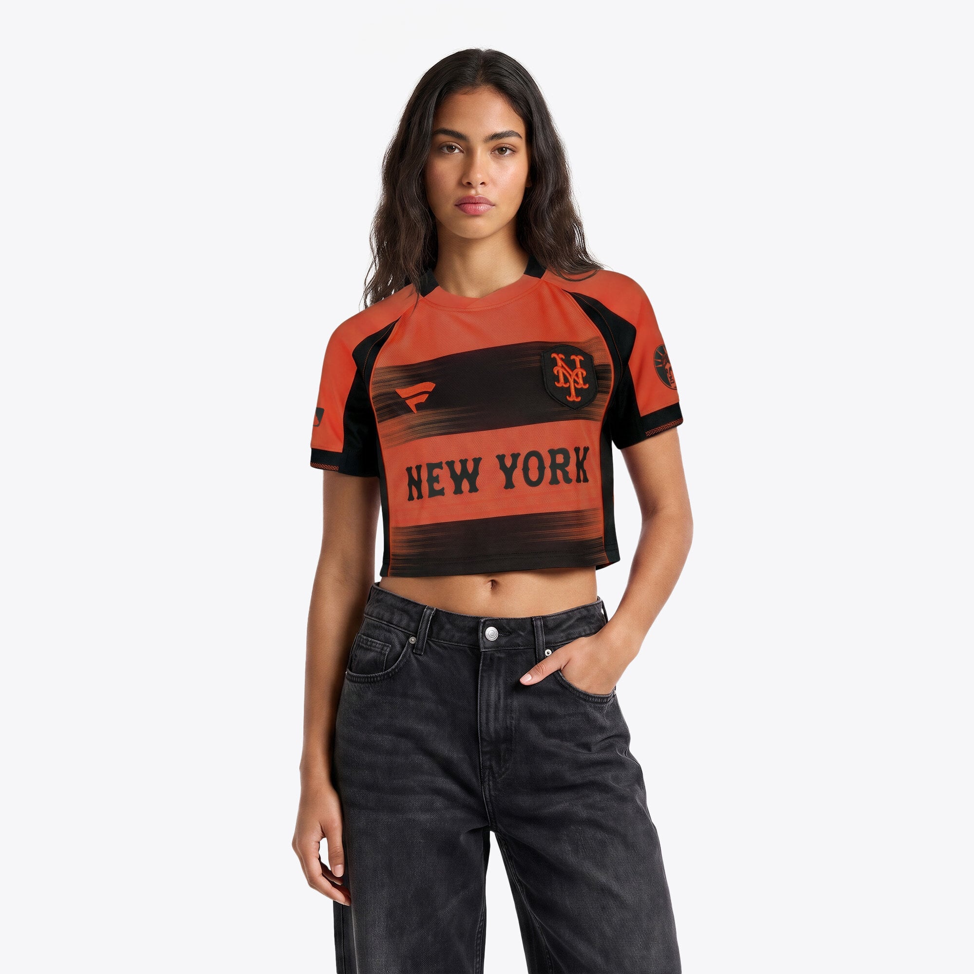 New York Mets Subway Series Cropped Fan Top - Damen