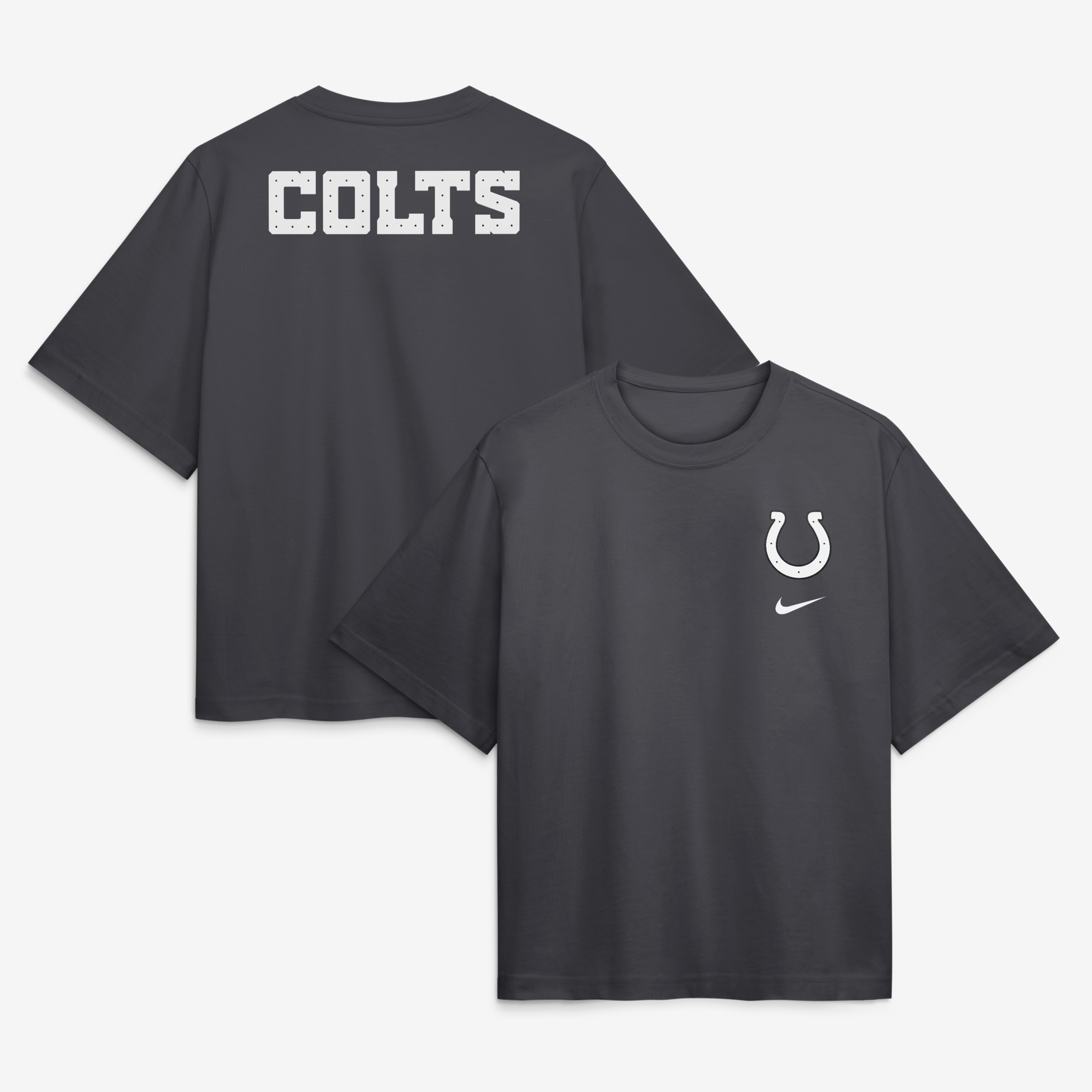 Nike Damen-T-Shirt aus der Indianapolis Colts Rivalries Collection 2026 in Anthrazit