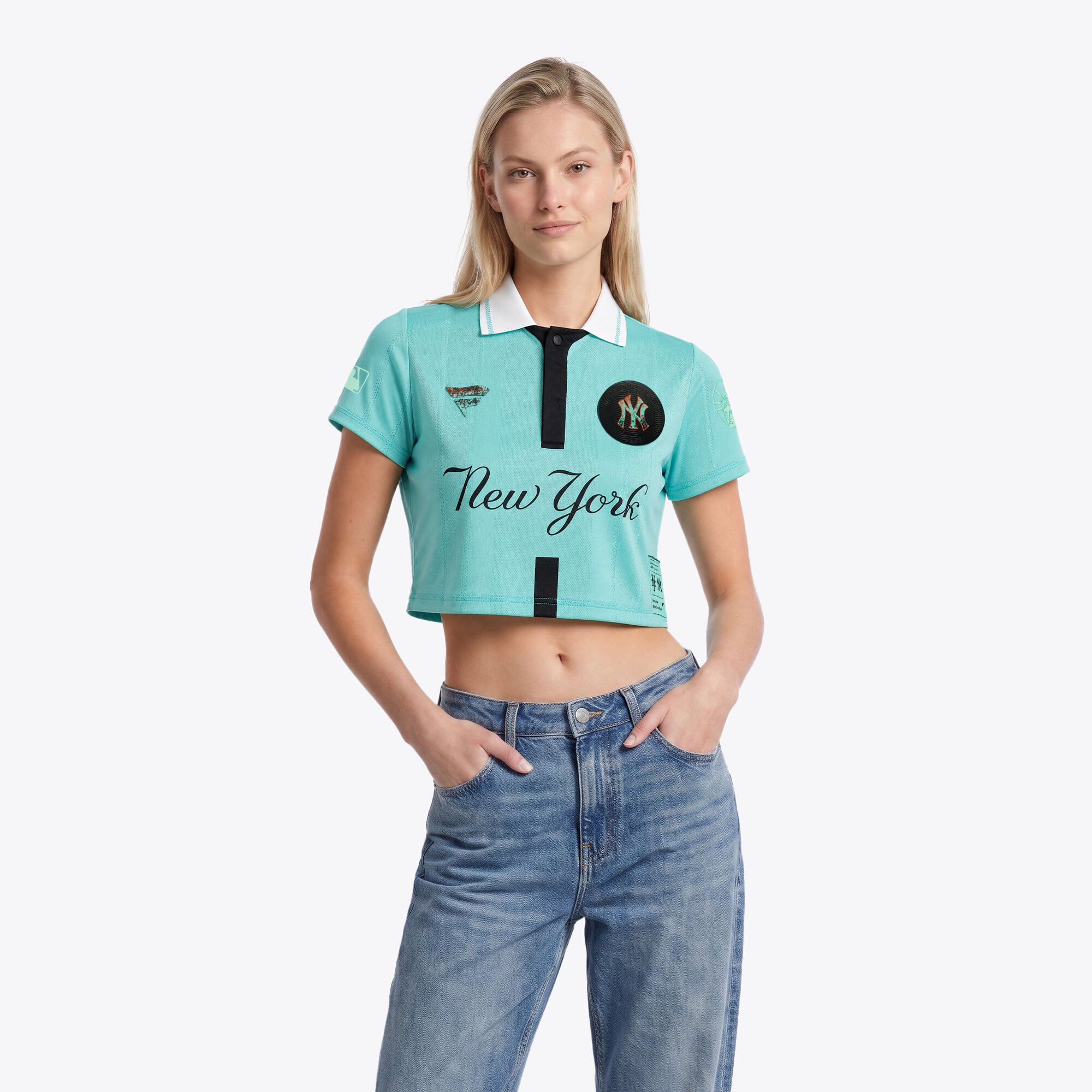 New York Yankees Subway Series Cropped Fan Top - Damen