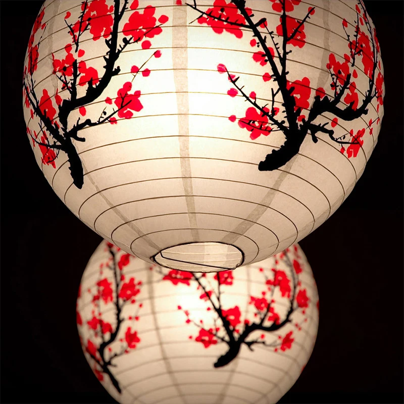 30cm Pflaumen blüte runde Papier laterne Lampen schirm chinesisches orientalisches Licht