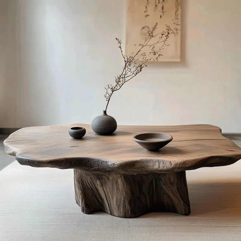Ästhetischer antiker Couchtisch-Organizer für Bücher, Designer-Couchtisch aus modernem Holz, luxuriöser Wohnzimmertisch, Mesas Bajas, Terrassenmöbel