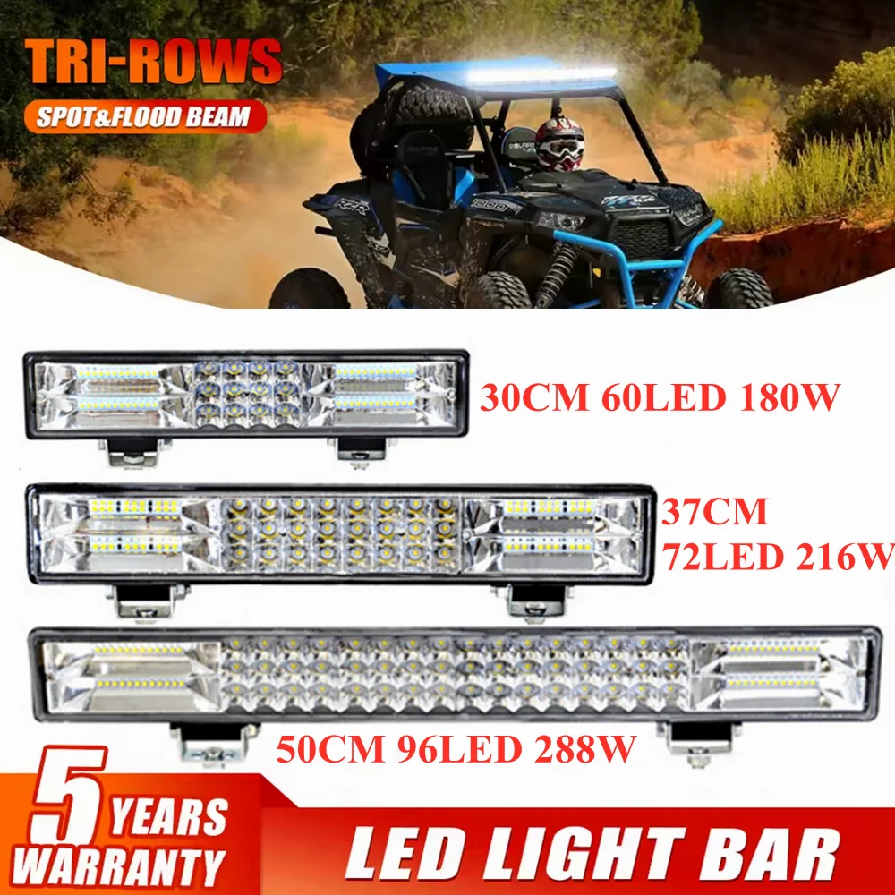 LED-Lichtleiste, 180 W, 216 W, 288 W, 3 Reihen, Flutkombination, LED-Fahrnebelscheinwerfer, Off-Road-LED-Arbeitsscheinwerfer für 4 x 4 LED-Leiste, ATV, UTV, SUV