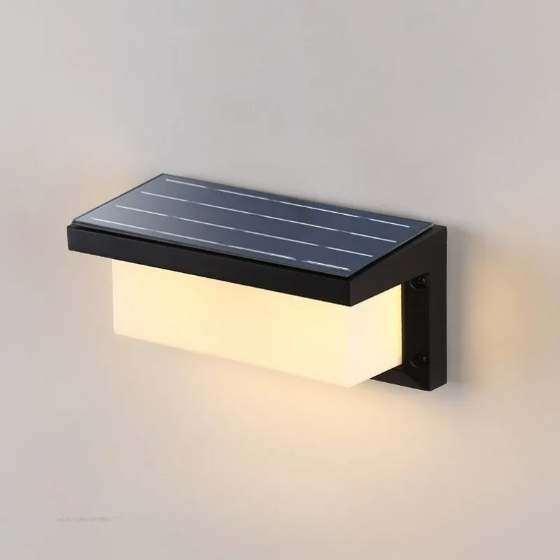 LED-Solar-Wandleuchten für den Außenbereich, wasserdichte Solarleuchte, für Balkon, Villa, Eingang, Hof, Zaunbeleuchtung, Zaun-Dekoration, Solarlampe
