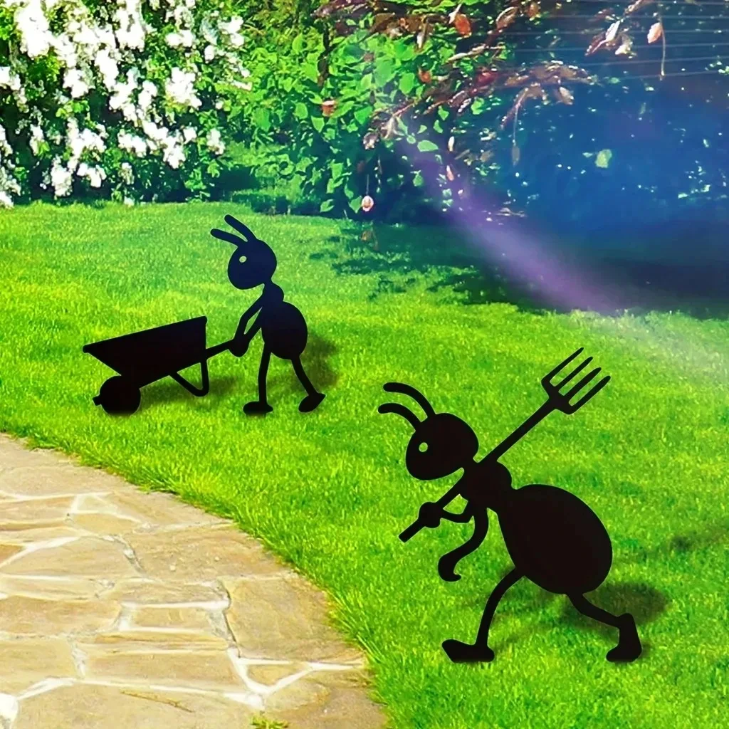 Eisen Handwerk Garten Dekor Ameisen Metall Ameisen Garten Ornamente Hof Metall Kunst Hinterhof Rasen Stakes Dekor Ameisen Garten
