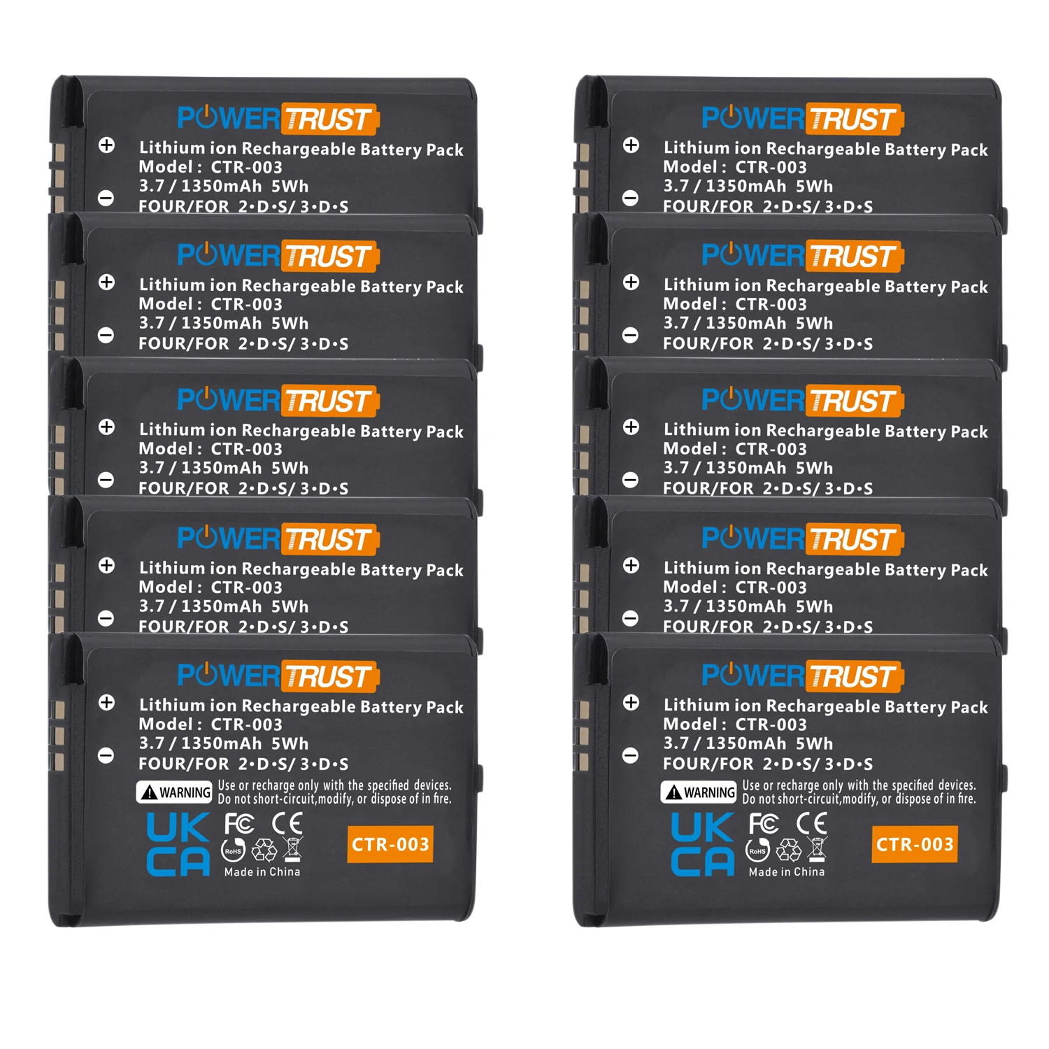 10 Stück 1350 mAh CTR-003 CTR 003 Akku für Nintendo 3DS 2DS 2DS XL Wireless Controller mit Werkzeug