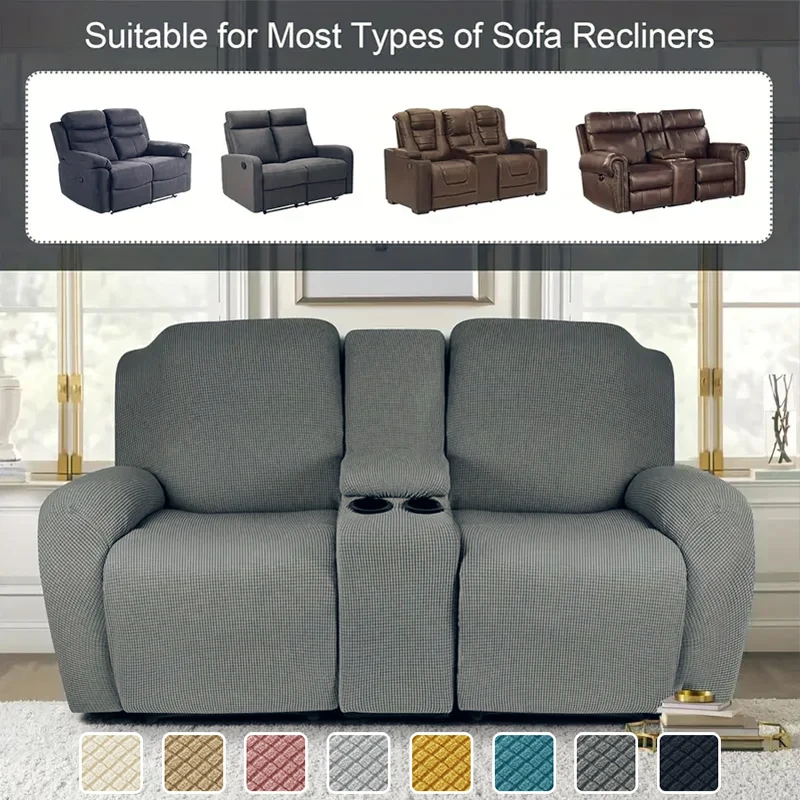 2-Sitzer Relaxsessel-Bezüge mit Konsolenabdeckung, Allumfassender Elastischer Sesselüberzug, Abnehmbarer Loveseat-Relaxsessel-Schonbezug