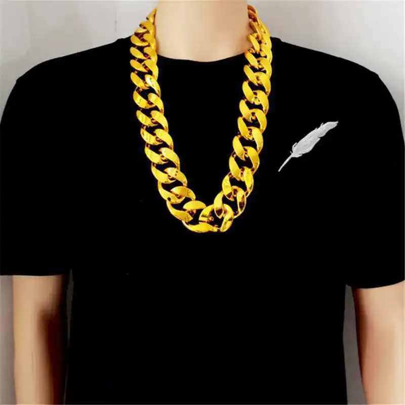 Männer Punk Übergroße Große Kunststoff Link Kette männer Schmuck Freundschaft Geschenke Hip Hop Gold Farbe Große Acryl Chunky Kette Halskette