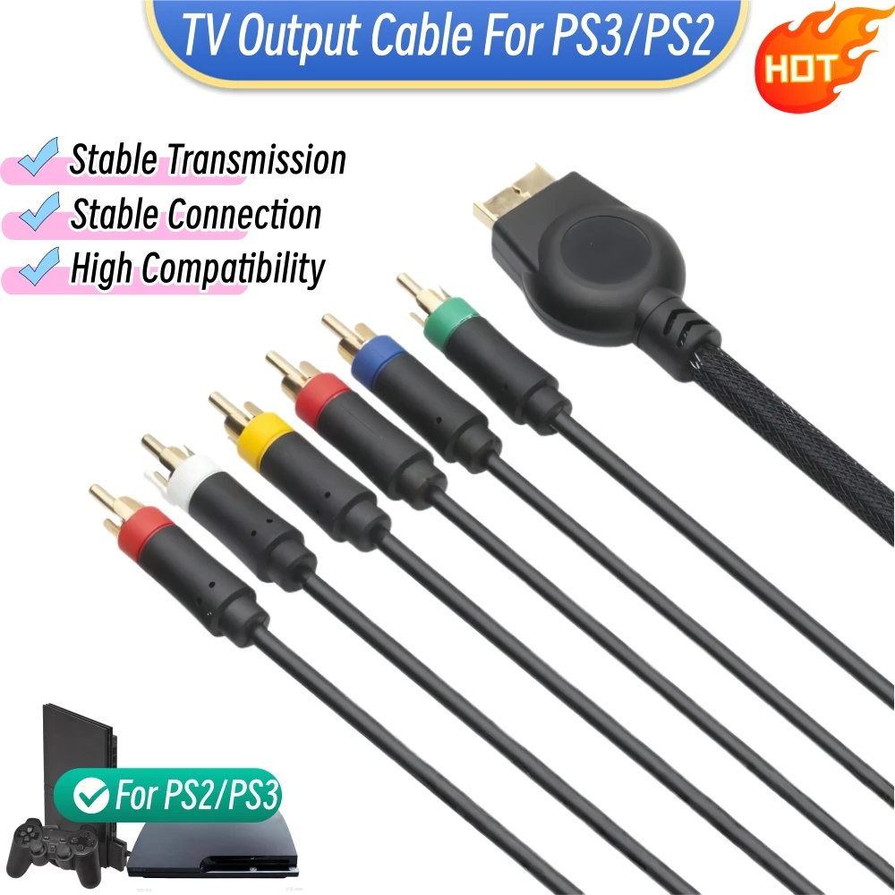 Qualität Bild TV Ausgang Kabel Für PS3 Für PS3 Slim Komponente AV Kabel Für PS2 1,8 M Video Audio kabel Spiel Zubehör