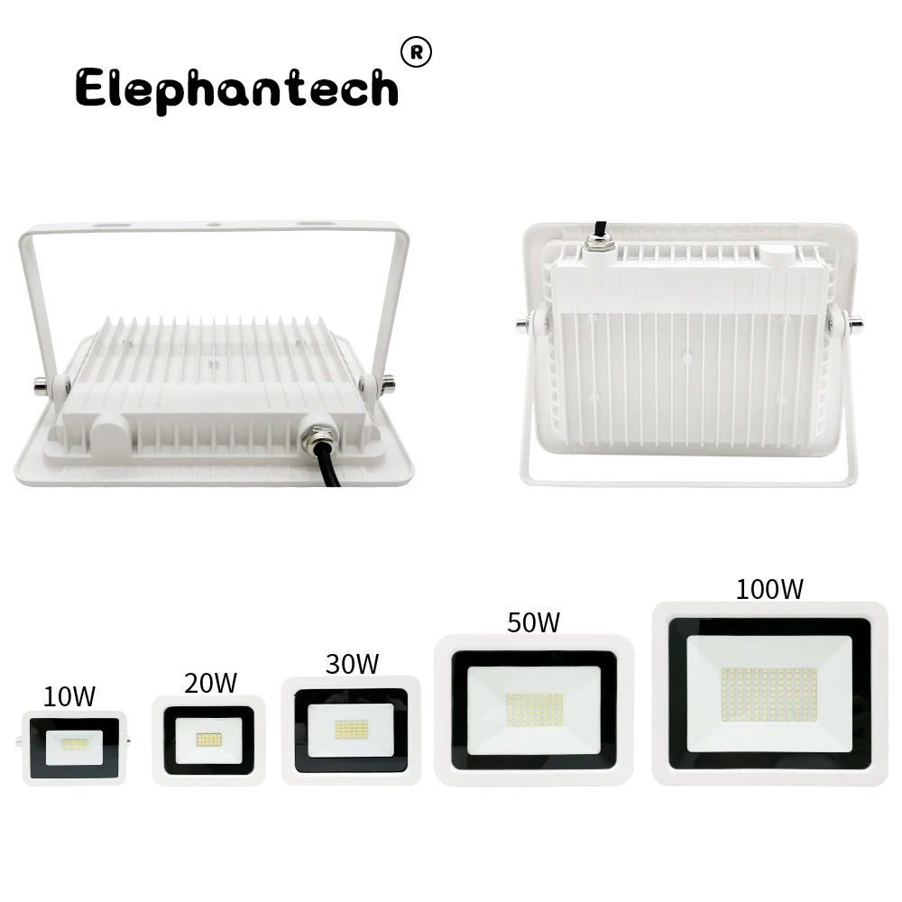 LED-Flutlicht-Flutlichter, 10 W, 20 W, 30 W, 50 W, 100 W, LED-Strahler, für den Außenbereich, IP68, wasserdicht, Flutlicht, Garten, quadratische Straßenlaterne