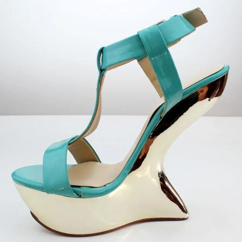 Plateau-Sandalen im Ausgefallenen Patchwork-Stil, Sexy Spitze Lederschuhe, Größe 35-48, Maßgefertigt, Neue Kollektion, Modische Damenschuhe