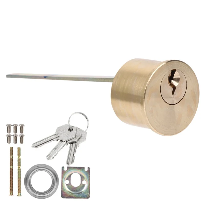 Kupfer-Sicherheitsschloss, rund, Diebstahlschutz, Innentür, mechanischer Schließzylinder für Eisen, Holz, Sicherheitstüren mit 3 Schlüsseln