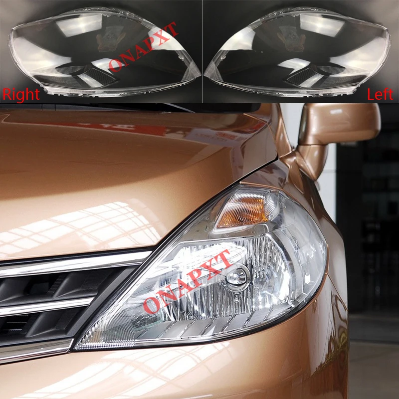 Für Nissan TIIDA 2008-2010 Auto Front Scheinwerfer Abdeckung Auto Scheinwerfer Transparent Lampenschirm licht glas Objektiv Shell