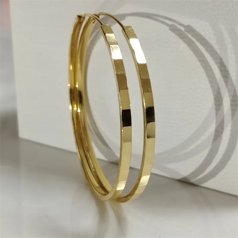 Somilia Neue Mode 925 Sterling Silber Große Creolen Für Frauen Neue Mode 18 K Gold Überzogene pid • Mustafa Kollektion Schmuck